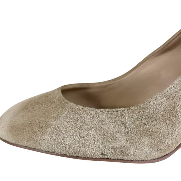 Sam Edelman Junie Suede Pumps Women Size 9.5 M Oatmeal Beige Block Heel Classic - Picture 7 of 10